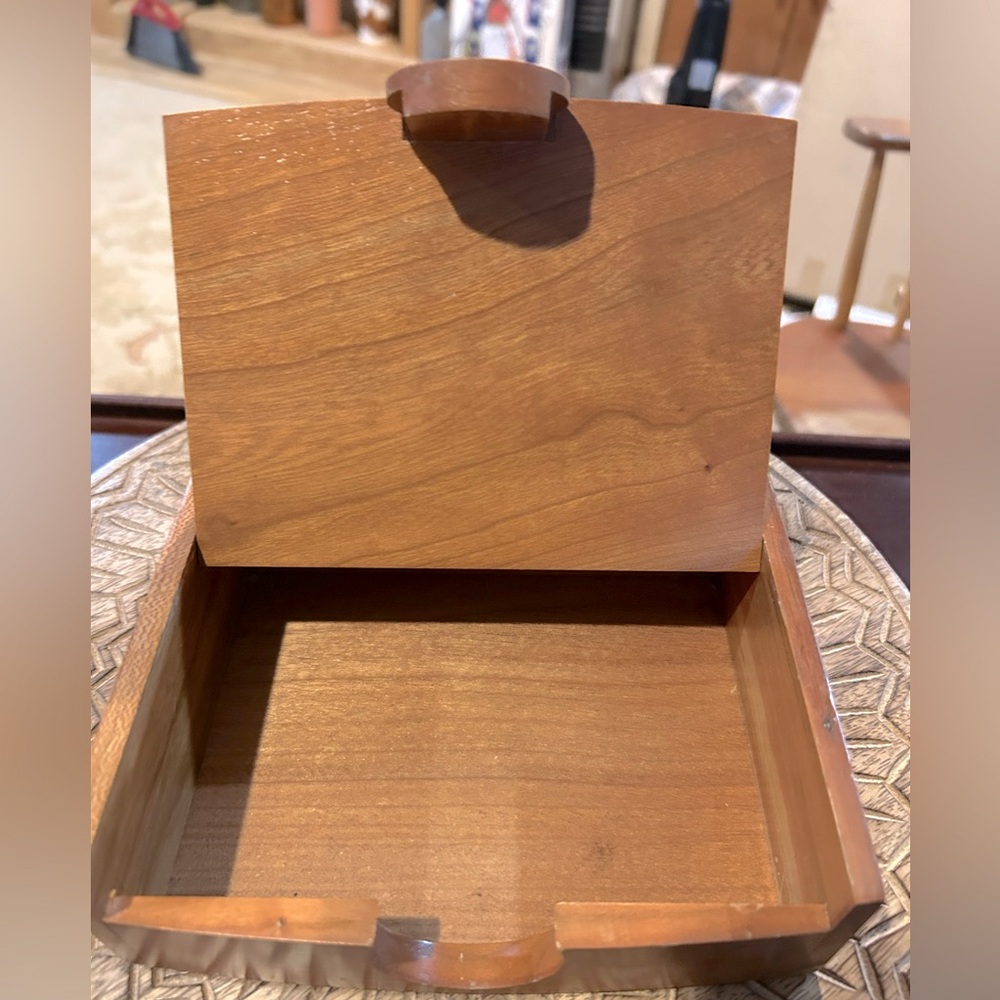 Elegant Wooden Box with Lid. Cool design.
